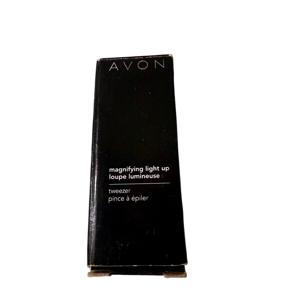 Avon Magnifying Light Up Loupe Lumineuse Tweezer Silver Red F3156611 New in Box